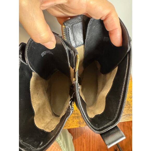 Michael Kors Cody Lace Up Boots 9 M Metallic Stars Stud Zip black leather - Picture 6 of 7